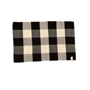 Black white throw rug Plaid 37x24